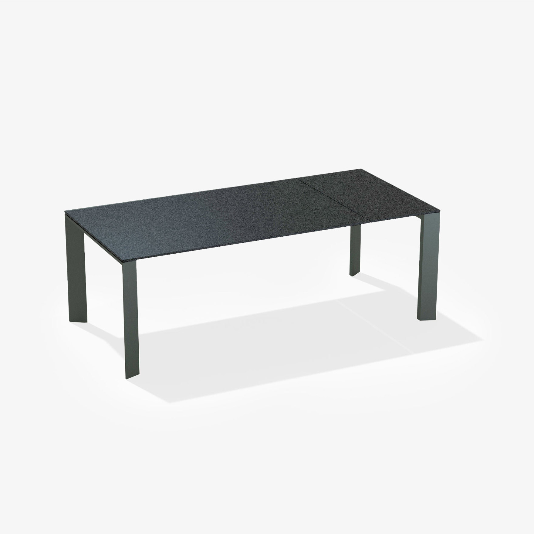 Grande Arche | Extendible rectangular table with top in speckled aluminium 160/210 x 90 x h 74 cm Grande Arche | Extendible rectangular table with top in speckled aluminium 160/210 x 90 x h 74 cm