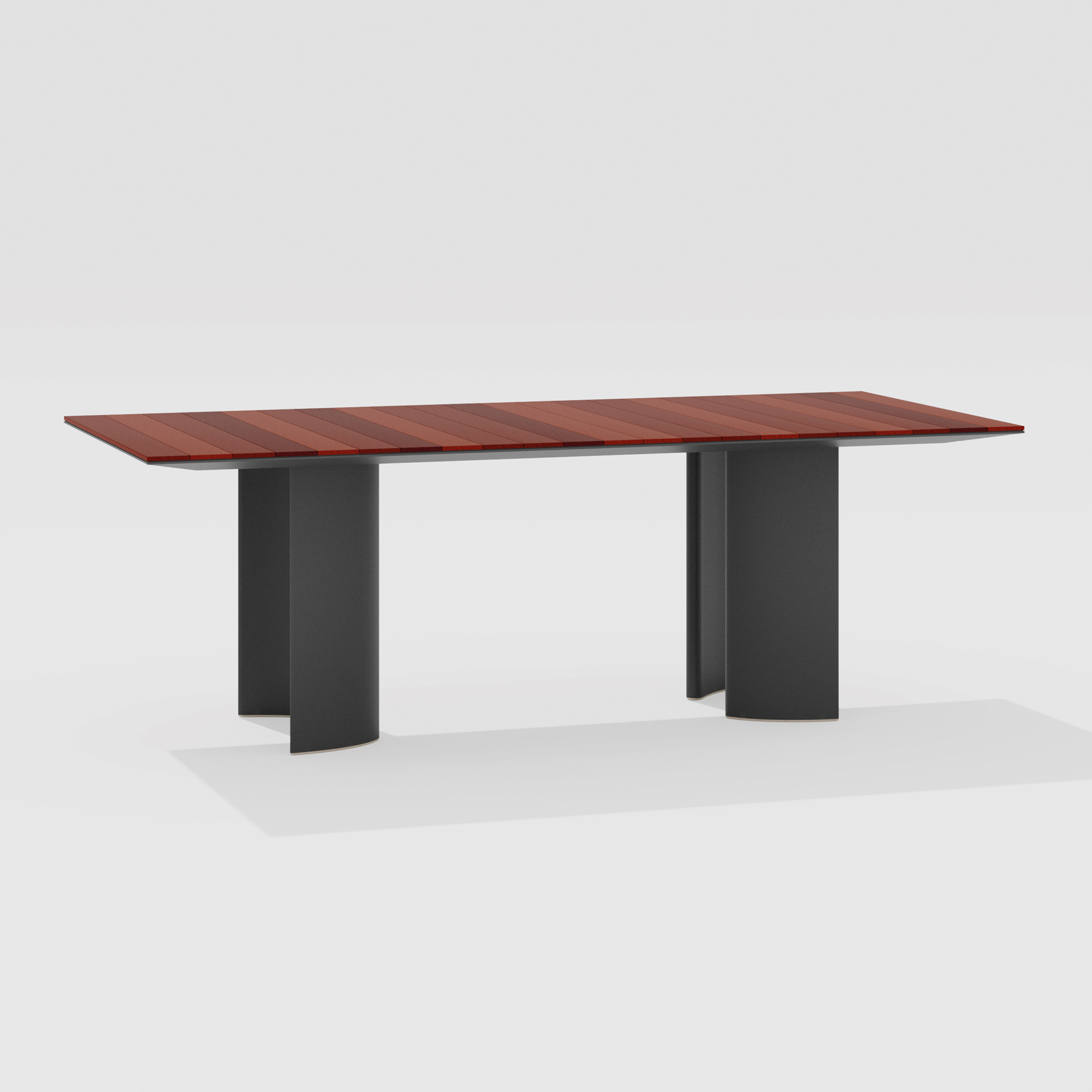 Naca | Rectangular table with top in lava stone 220/260/300 x 100 x h 73 cm Naca | Rectangular table with top in lava stone 220/260/300 x 100 x h 73 cm