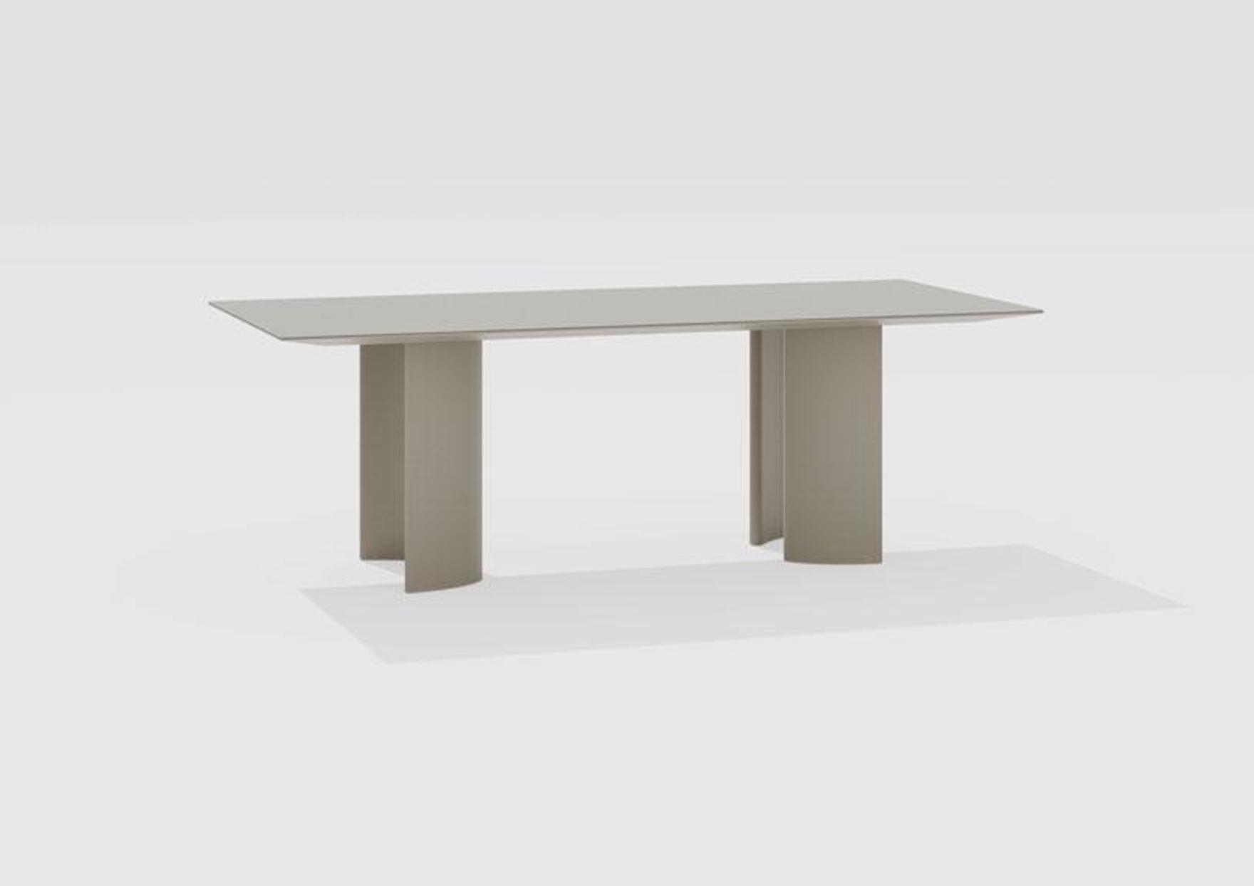 Naca | Rectangular table with top in speckled aluminium 220/260/300 x 100 x h 72 cm Naca | Rectangular table with top in speckled aluminium 220/260/300 x 100 x h 72 cm