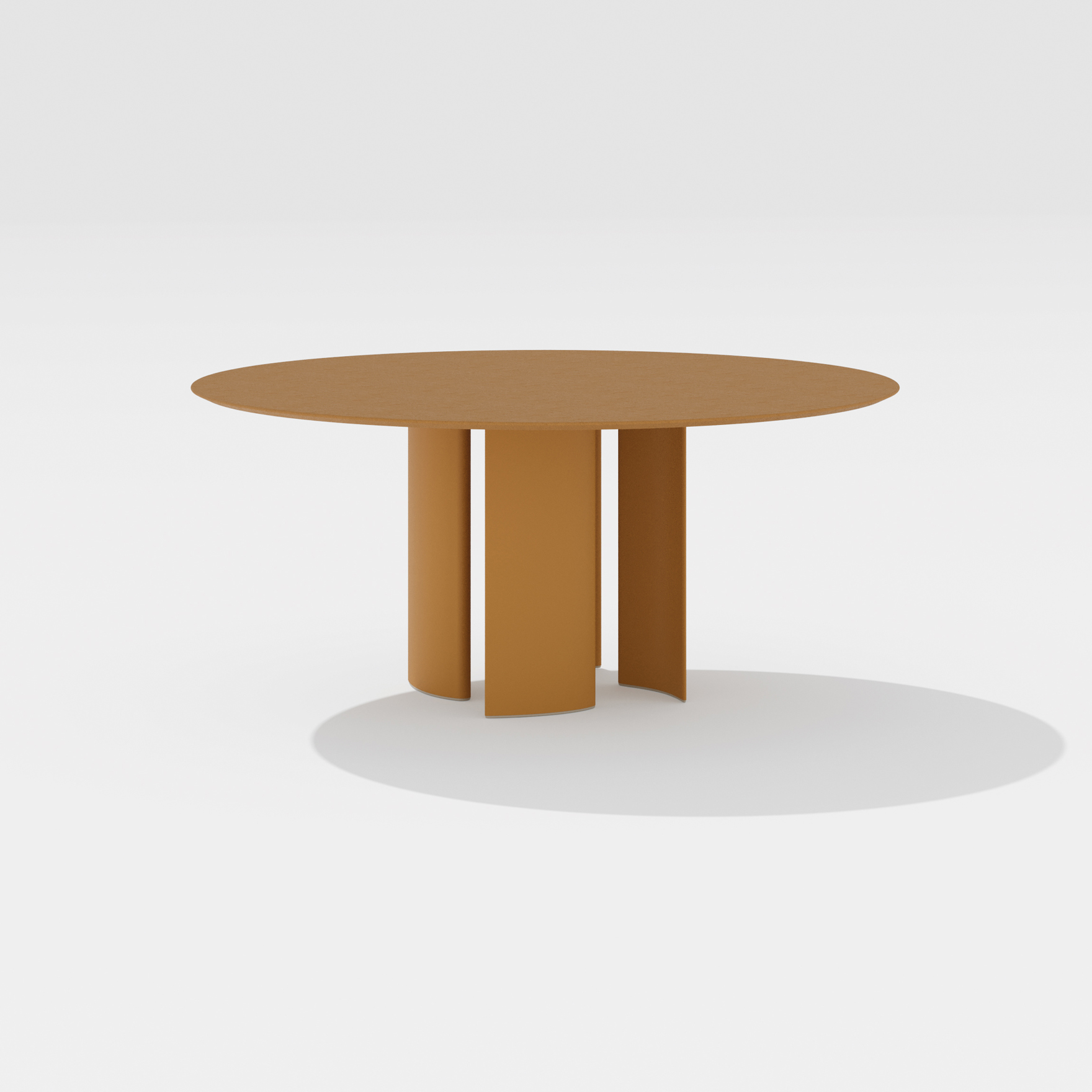 Naca | Round table with top covered in mortar ø 138/165 x h 72 cm Naca | Round table with top covered in mortar ø 138/165 x h 72 cm