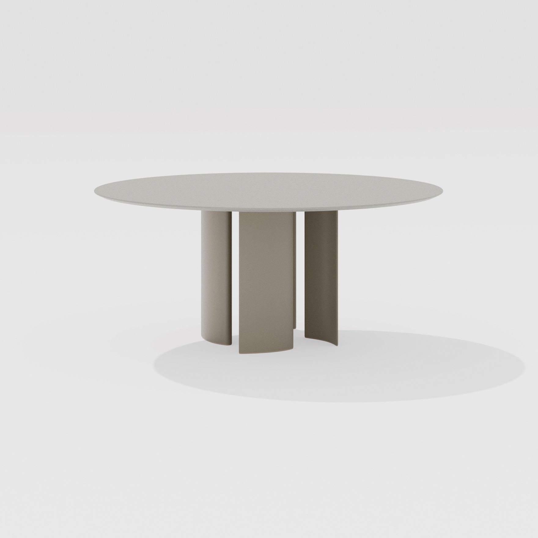 Naca | Round table with top in speckled aluminium ø 138/165 x h 72 cm Naca | Round table with top in speckled aluminium ø 138/165 x h 72 cm