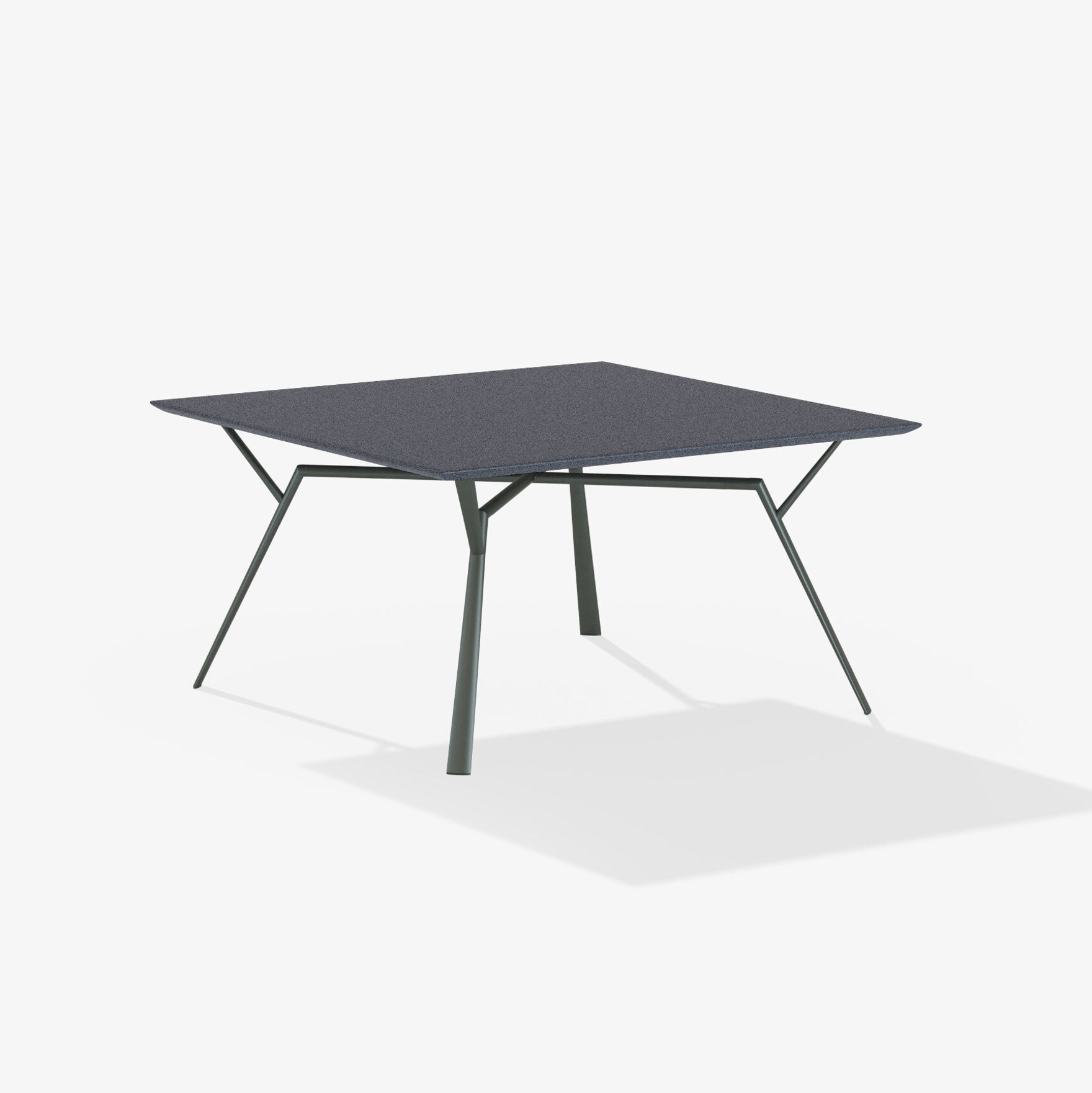 Radice Quadra | Square table with top in speckled aluminium Radice Quadra | Square table with top in speckled aluminium