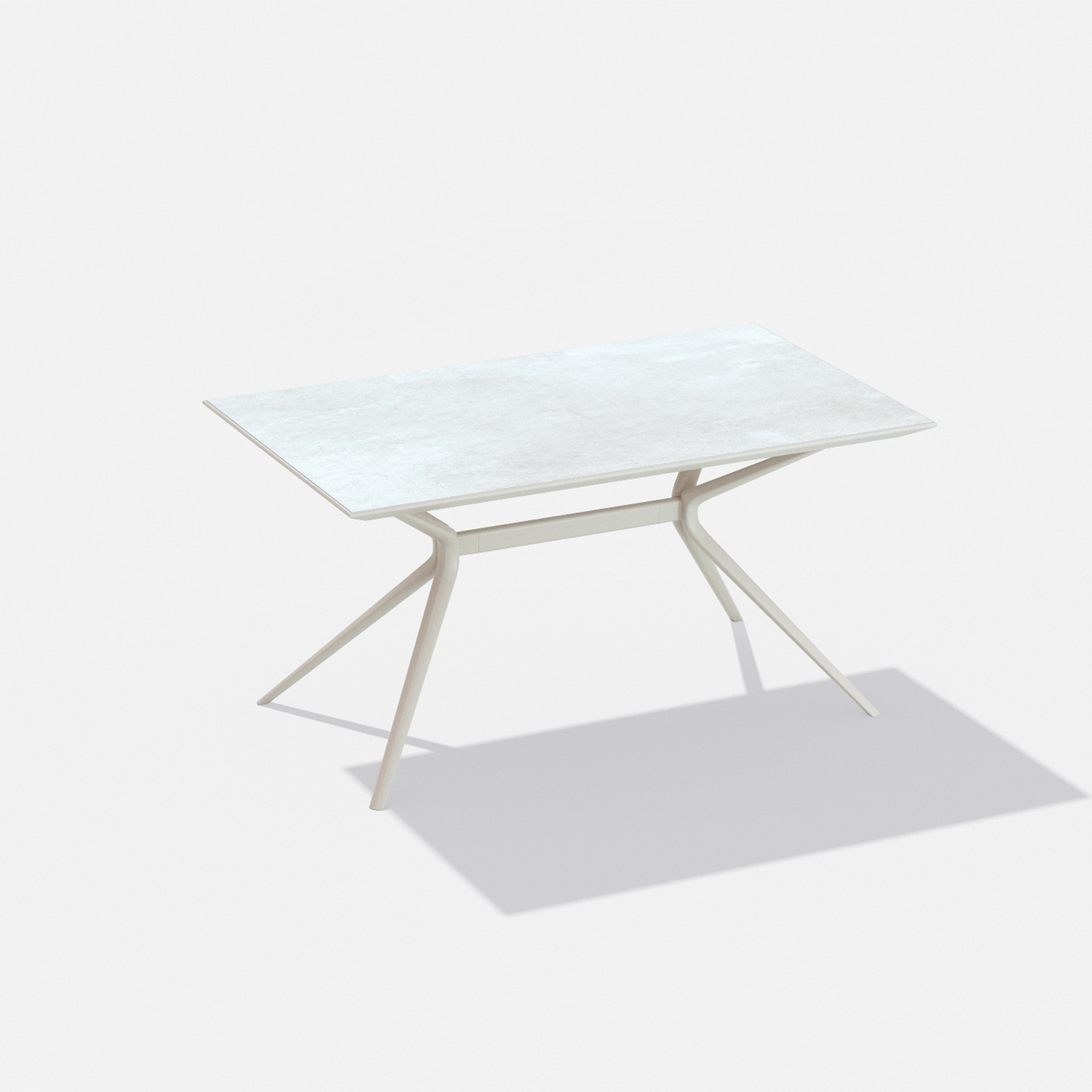 Moai | Rectangular table with top in porcelain stoneware 150 x 90 x h 74 cm Moai | Rectangular table with top in porcelain stoneware 150 x 90 x h 74 cm