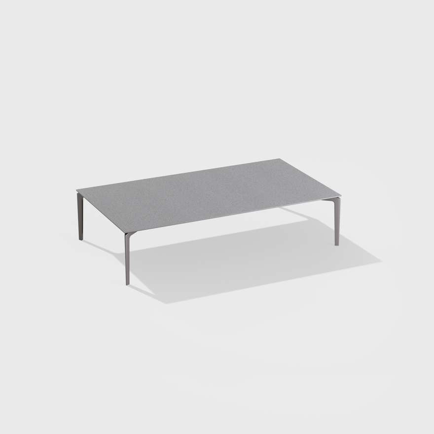 AllSize | Low rectangular table with top in speckled aluminium
