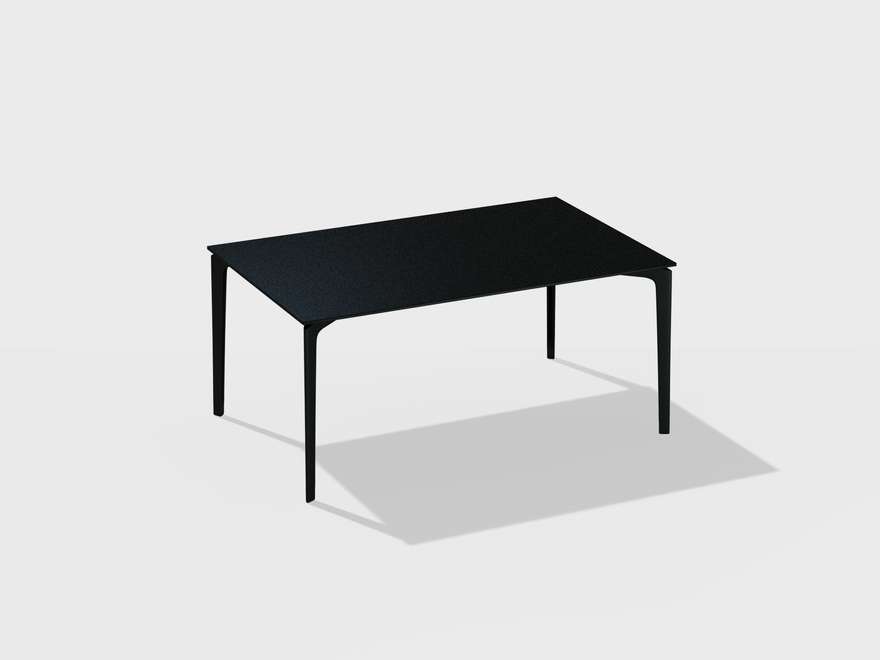 AllSize | Rectangular table with top in speckled aluminium 160 x 90 x h 74