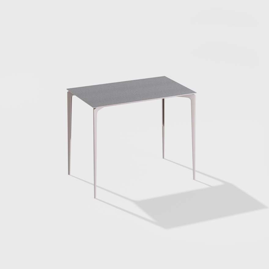 AllSize | Rectangular bar table with top in speckled aluminium