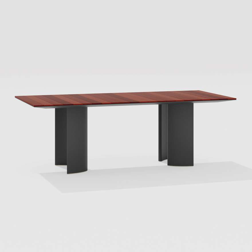 Naca | Rectangular table with top in lava stone