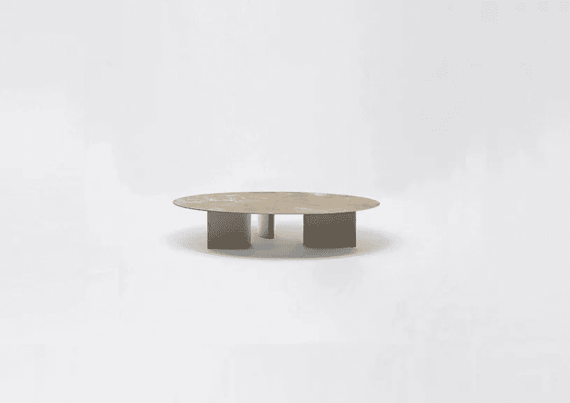 Naca | Low round table with top in porcelain stoneware ø 80/120 x h 21 cm Naca | Low round table with top in porcelain stoneware ø 80/120 x h 21 cm