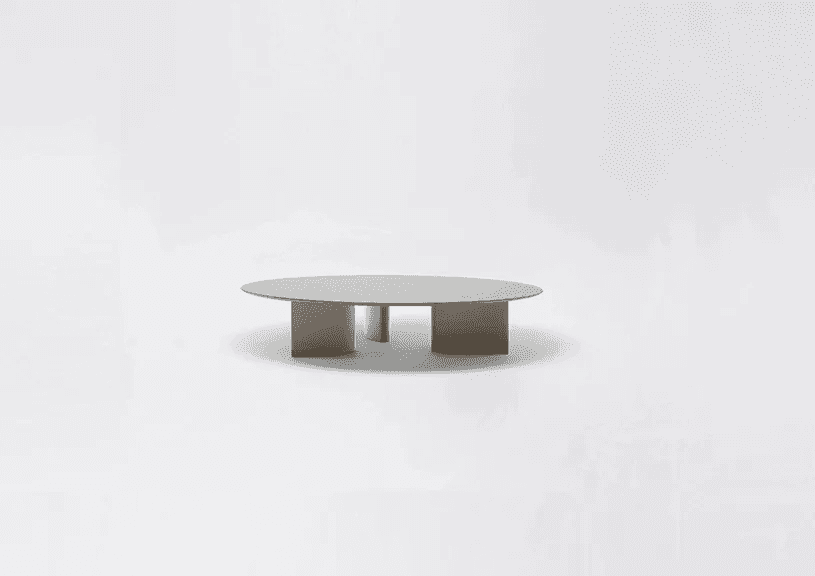 Naca | Low round table with top in speckled aluminium ø 80/138 x h 20 cm Naca | Low round table with top in speckled aluminium ø 80/138 x h 20 cm
