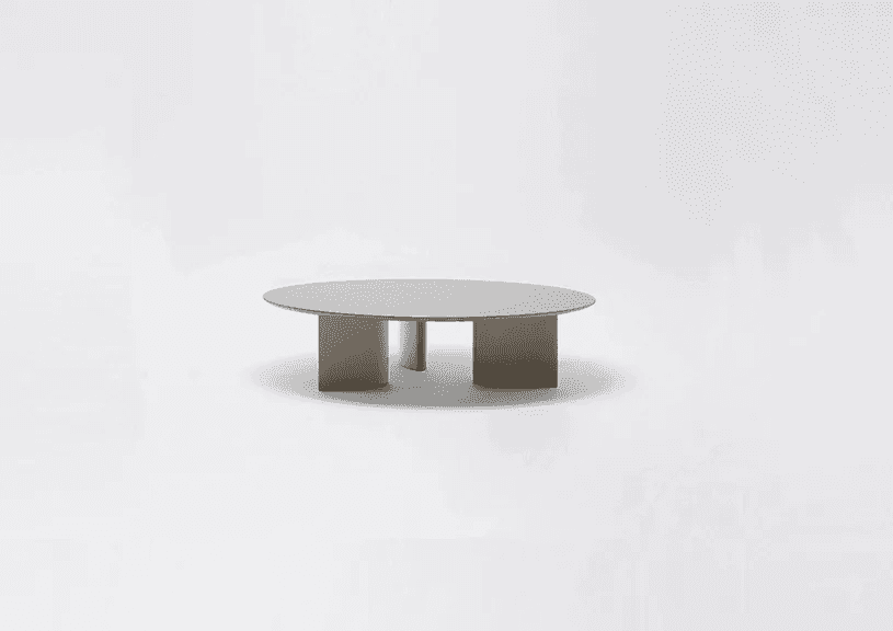 Naca | Low round table with top in speckled aluminium ø 80/138 x h 32 cm Naca | Low round table with top in speckled aluminium ø 80/138 x h 32 cm