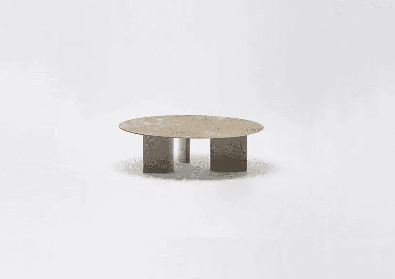 Naca | Low round table with top in porcelain stoneware ø 80/120 x h 41 cm Naca | Low round table with top in porcelain stoneware ø 80/120 x h 41 cm